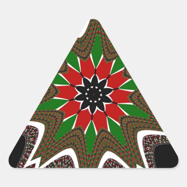 Schöne schöne Kenya Kulturmotif Geometrie Dreieckiger Aufkleber (Vorderseite)