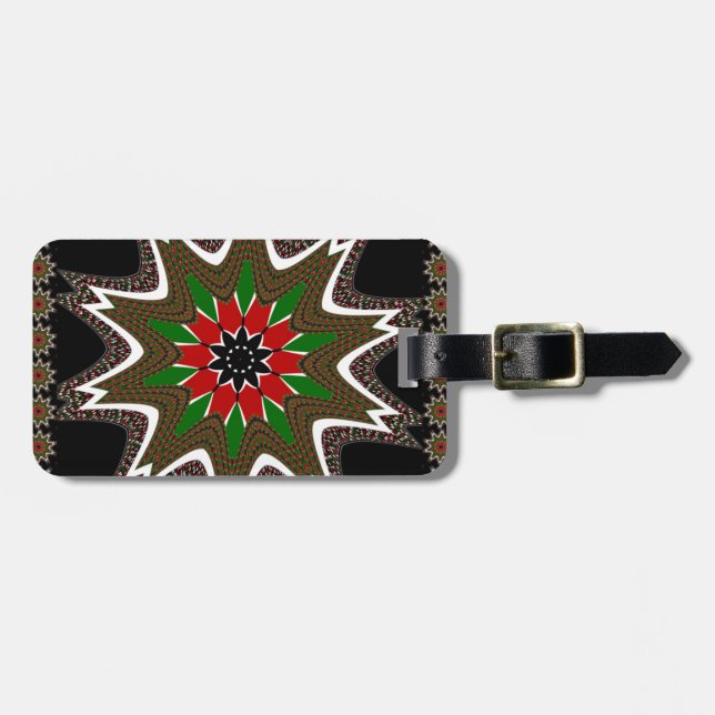 Schöne schöne Kenya Kulturmotif Geometrie Gepäckanhänger (Vorderseite horizontal)