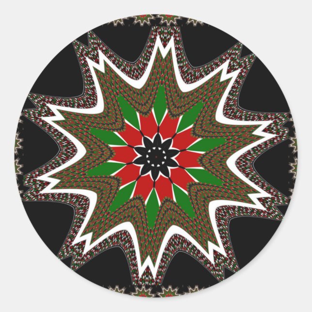 Schöne schöne Kenya Kulturmotif Geometrie Runder Aufkleber (Vorderseite)
