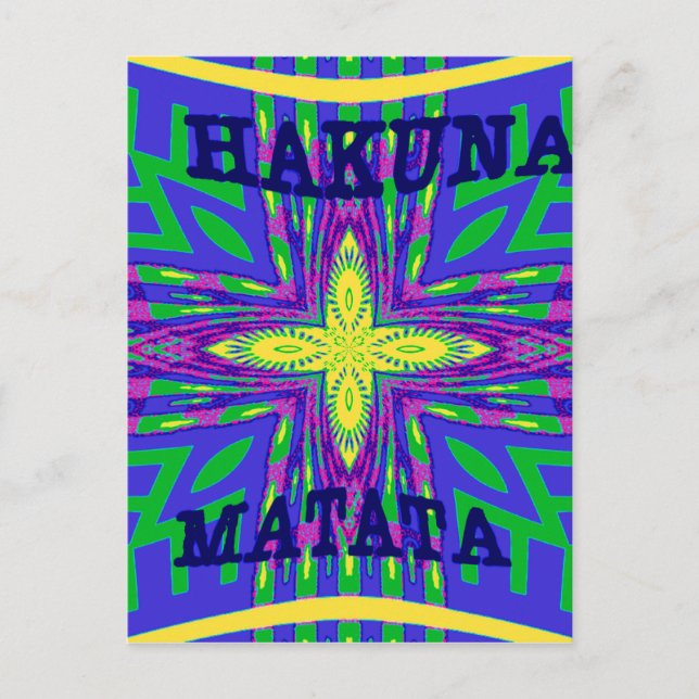 Schöne schöne Mombasa Kanga Hakunamatata Tribal Postkarte (Vorderseite)