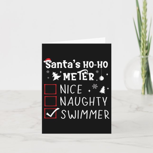 Schöne Schöne schwimmende Weihnachtsliste Schwimme Karte (Vorderseite)