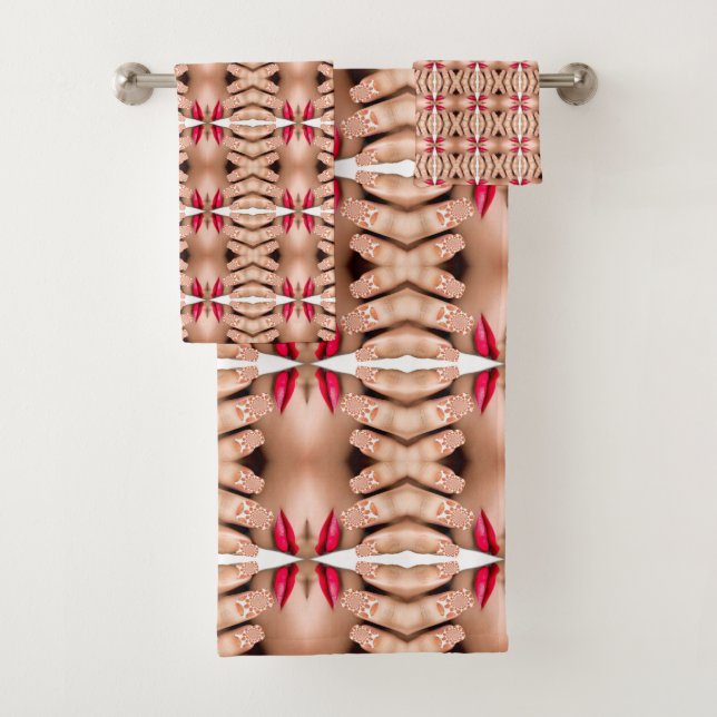 Schöne schöne XOXO Text l Print Vector Design Badhandtuch Set (Insitu)