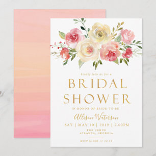 schöne Schrift Bridal Dusche Einladungskarte