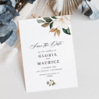 schöne Schrift Magnolia blumengeschmückt Save the 