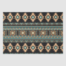 Schöne schwarz-pastellblaue aztec