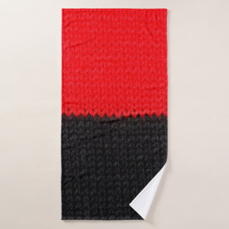 schöne, schwarz-rote Strickstoffe mit Zeichnung Badehandtuch