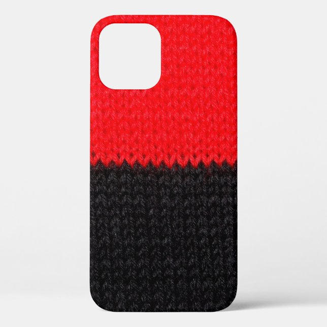 schöne, schwarz-rote Strickstoffe mit Zeichnung Case-Mate iPhone Hülle (Rückseite)