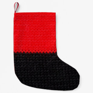 schöne, schwarz-rote Strickstoffe mit Zeichnung Kleiner Weihnachtsstrumpf
