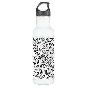Schöne Schwarz-Weiß-Farbe Edelstahlflasche