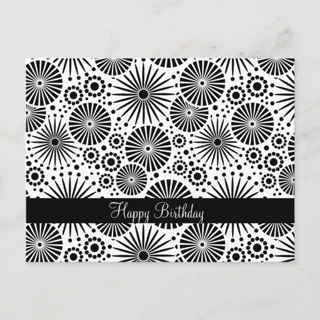 Schöne schwarz-weiße Retro-Postkarte Postkarte (Vorderseite)
