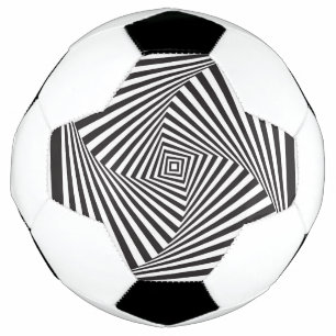 Schöne Schwarz-weiße spiralförmige optische Täusch Fußball