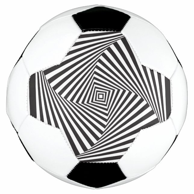 Schöne Schwarz-weiße spiralförmige optische Täusch Fußball (Vorderseite)