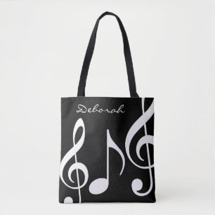 schöne schwarz-weiße Tasche mit musikalischen Note