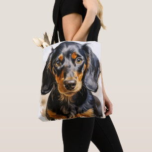 SCHÖNE SCHWARZE DACKEL HUND TASCHE