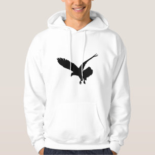 Schöne schwarze fliegende Adlervogelsilhouette Hoodie