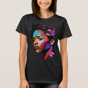 Schöne schwarze Frau farbenfrohe Malerei Afrikanis T-Shirt