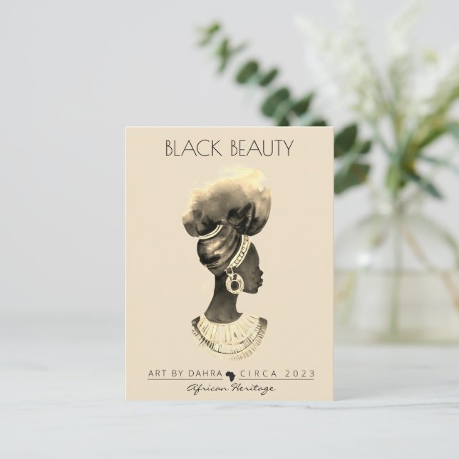 SCHÖNE SCHWARZE FRAU POSTKARTE (Stehend Vorderseite)