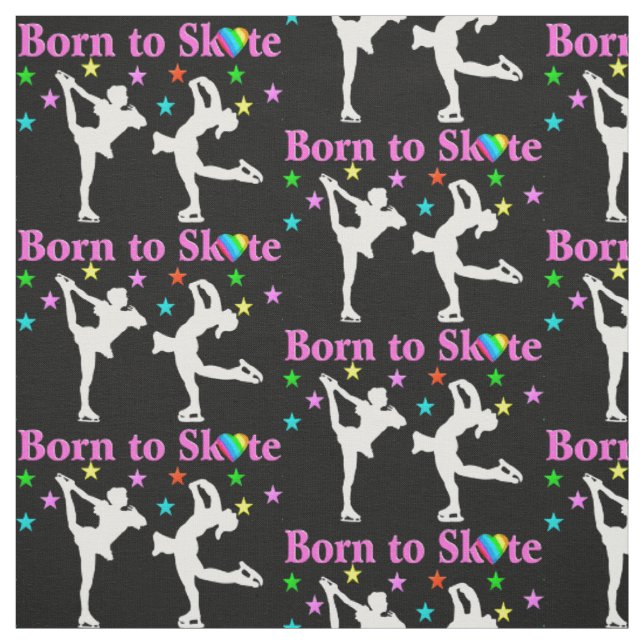 SCHÖNE SCHWARZE GEBOREN ZU SKATE FABRIC STOFF (Muster)