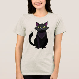 Schöne schwarze Katze Tri-Blend Shirt