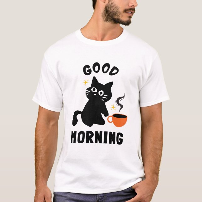 schöne schwarze Katzen T-Shirt (Vorderseite)