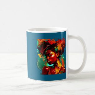 Schöne schwarze Kunst afroamerikanische Frau Kaffeetasse
