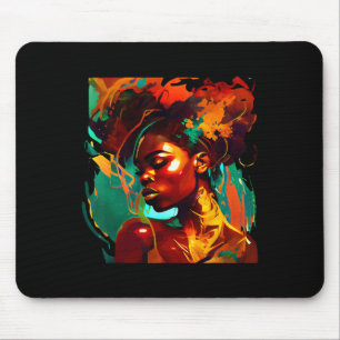 Schöne schwarze Kunst afroamerikanische Frau Maler Mousepad