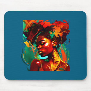Schöne schwarze Kunst afroamerikanische Frau Mousepad