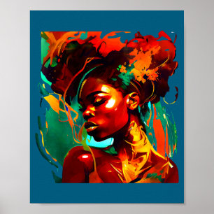Schöne schwarze Kunst afroamerikanische Frau Poster