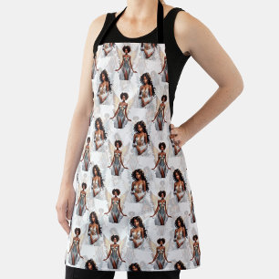 Schöne schwarze Mädchen-Engel-Musterdesign  Schürze