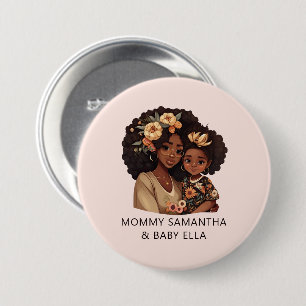 Schöne Schwarze Mama und Tochter (10) Button