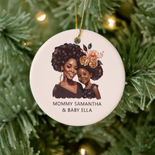 Schöne Schwarze Mama und Tochter (10) Keramik Ornament