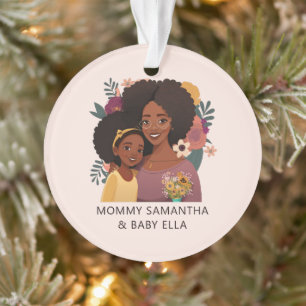 Schöne Schwarze Mama und Tochter (15) Ornament