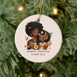 Schöne Schwarze Mama und Tochter (16) Keramik Ornament