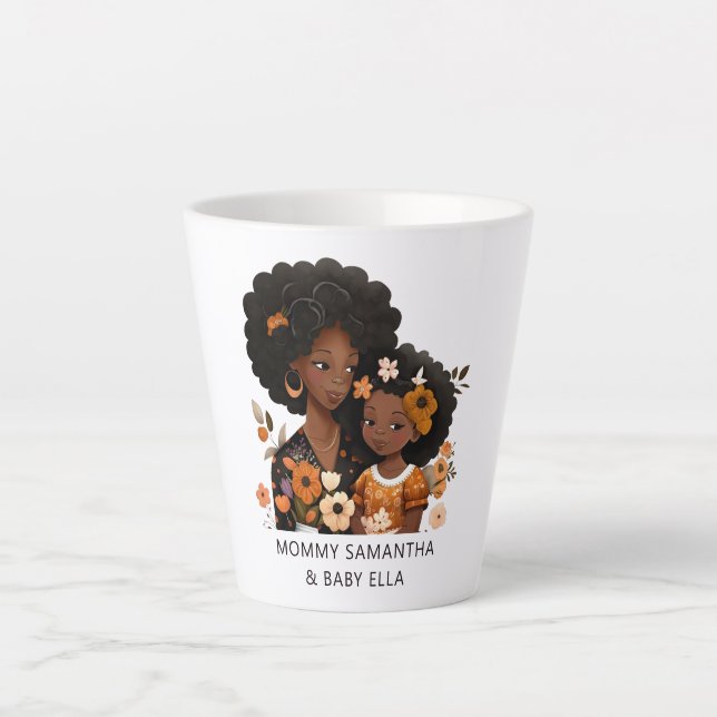 Schöne Schwarze Mama und Tochter (16) Milchtasse (Vorderseite)