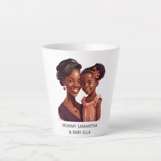 Schöne Schwarze Mama und Tochter (19) Milchtasse (Vorderseite)