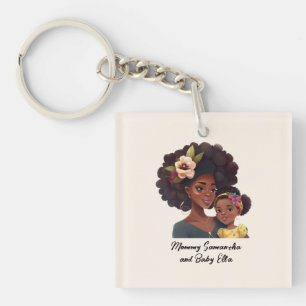 Schöne Schwarze Mama und Tochter (21) Schlüsselanhänger