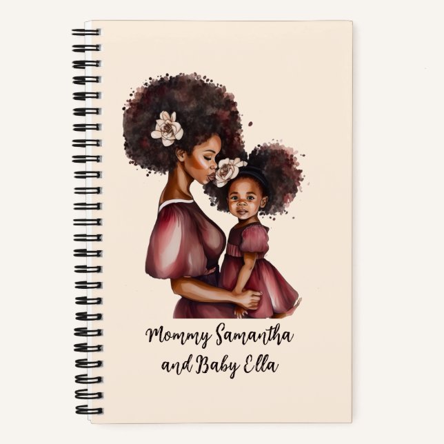 Schöne Schwarze Mama und Tochter (27) Notizbuch (Vorderseite)