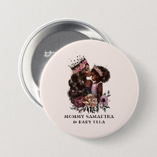 Schöne Schwarze Mama und Tochter (3) Button