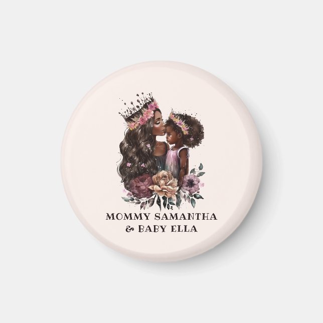 Schöne Schwarze Mama und Tochter (3) Magnet (Vorne)