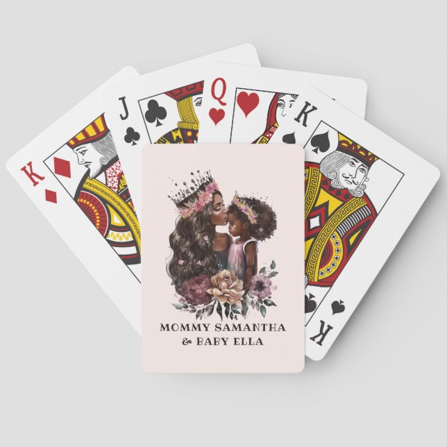 Schöne Schwarze Mama und Tochter (3) Spielkarten (Rückseite)