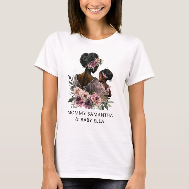 Schöne Schwarze Mama und Tochter (8) T-Shirt (Vorderseite)