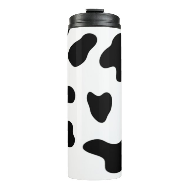 Schöne schwarze und weiße Kuh Thermosbecher (Vorderseite)