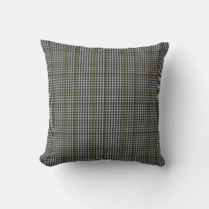 Schöne schwarze, weiße und grüne Tartan-Karodecke- Kissen