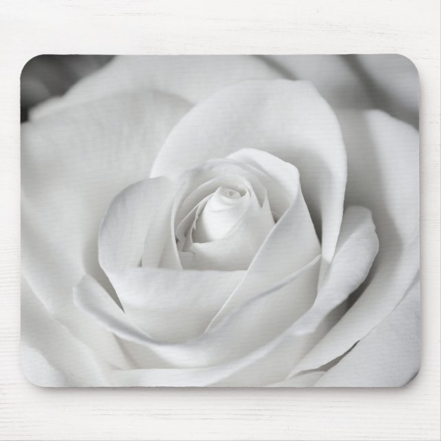 Schöne Schwarzweiss-Rose Mousepad (Vorne)