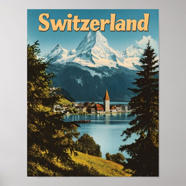Schöne Schweiz Schweizer Alpen Landschaftliche Ber Poster (Vorne)