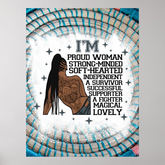 Schöne Schwesternmelanin Frau schwarze Mädchen Mag Poster (Vorne)