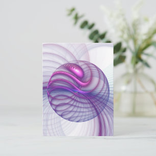 Schöne Schwung Modernes Abstraktes Fraktal Art Pin Postkarte