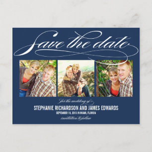Schöne Script-Save the Date-Karte Ankündigungspostkarte