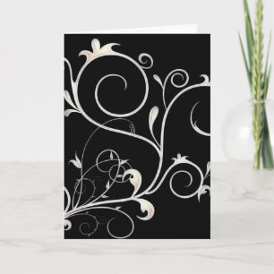 Schöne Scrollwork Reben D3 Blank Grußkarte Karte
