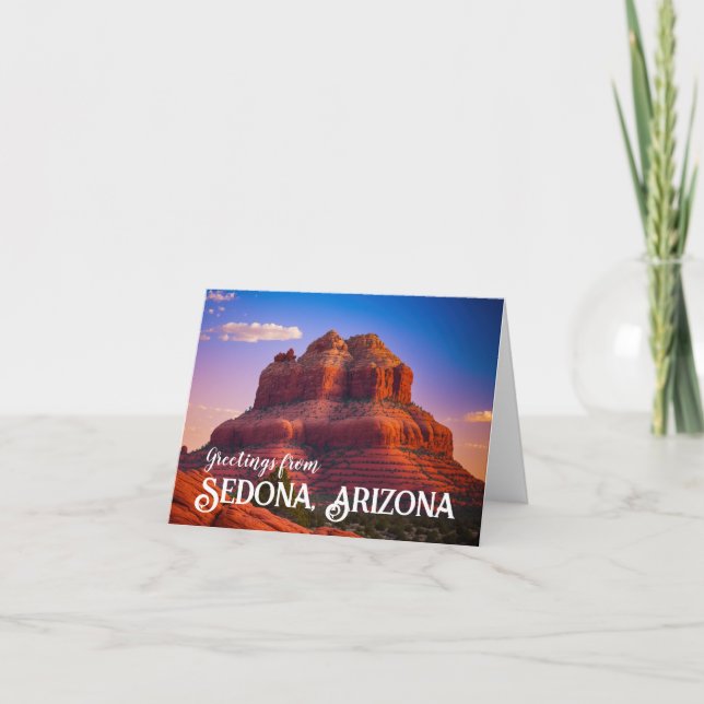 Schöne Sedona Arizona Rote Felsen Landschaft Kunst Dankeskarte (Vorderseite)
